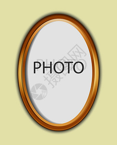 照片文凭或的金色奥瓦尔框架该可用于文本图片