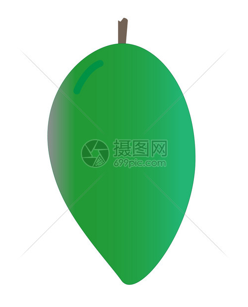 白色背景的芒果图标志平板风格芒果水图标用于网站设计徽标应用程序即绿色芒果符号图片