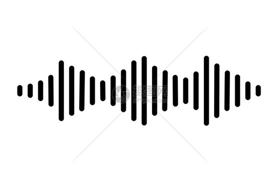 白色背景上的音频信号图标平面样式网站设计标识应用程序ui音波符号的频图标乐脉冲符号等效图片