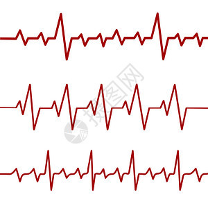 红心跳线ekg心血管线牲畜矢量图图片