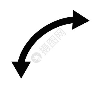 白色背景上的utrn图标平面样式您的网站设计徽标应用程序ui曲线箭头符号的返回标识图片