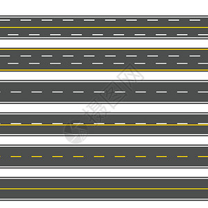 nemi镇城市车道沥青路成套矢量图设计图片