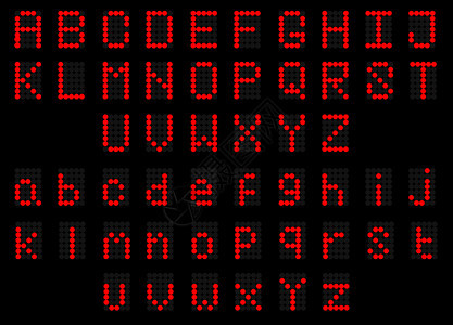 红色引导数字英语大写小字体显示引导字体数母大写体小显示在黑色背景上图片