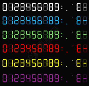 一组计算数字电子lcd时钟计算背景的液晶数字图片