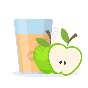 苹果汁和苹果矢量插图图片