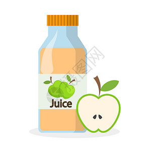 苹果汁和苹果矢量插图图片