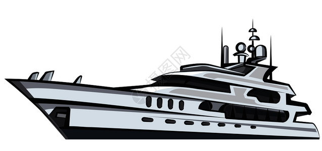 游艇俯视插画-游艇俯视卡通-乘船旅行矢量插图与文本的位置现代游艇山