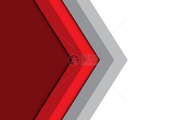 抽象的红色灰箭头偏僻设计现代未来背景矢量插图图片