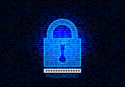 锁屏密码关键数据计算机安全设现代技术未来背景矢量插图图片