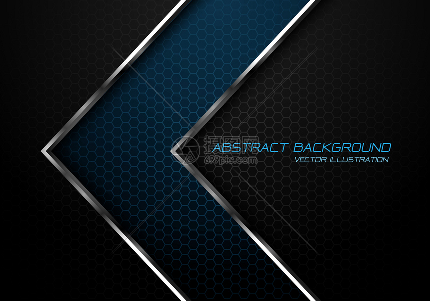 设计现代奢侈品未来背景矢量插图时暗灰色六边形网格的抽象蓝银线箭头图片素材 正版创意图片 摄图网 设计现代奢侈品未来背景矢量插图时暗灰色六边形网格的抽象蓝银线箭头图片素材 正版创意图片 摄图网