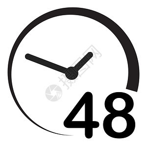 白色背景48小时平面风格48小时标志网站设计标志应用程序即48小时符号的简单象形图圆箭头翻转时间图标图片