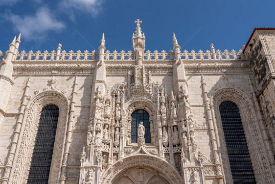 Belm的Jronims修道院的宏伟雕刻细节在Portugal的Lisbon附近Belm的Jronims修道院图片