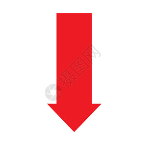 白背景的箭头向下图标平面样式用于网站设计标识应用程序u箭头符号的向下图标箭头向下红符号图片