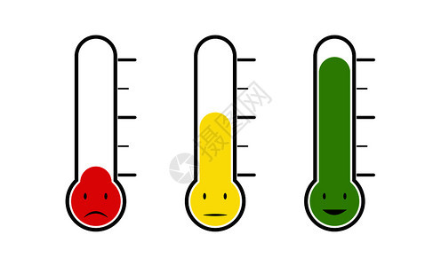 温度计的一组情绪或投票率不同设计平坦图片