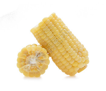 白色上孤立的黄玉米图片