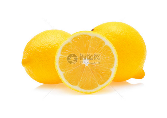 白色上孤立的新鲜柠檬图片