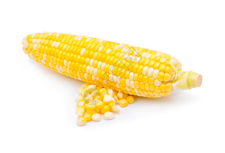 白色背景上孤立的玉米图片