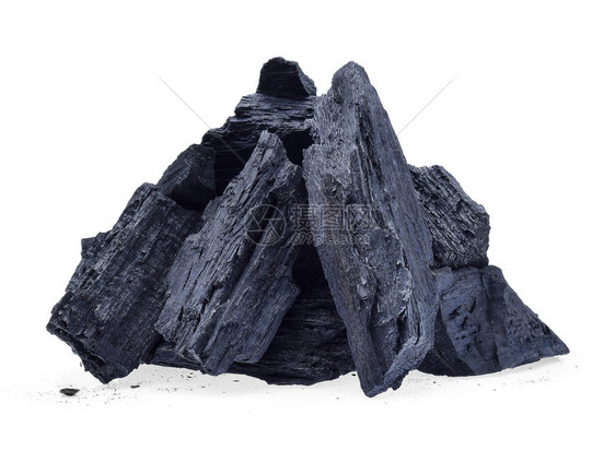 白背景上孤立的木炭图片