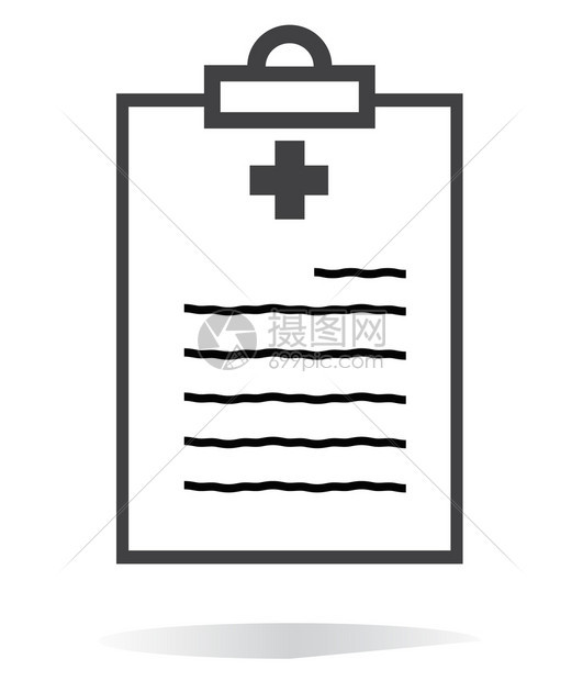 白色背景的医学记录图标平式网站设计标志应用程序ui医学测试符号的报告图标医学报告符号图片