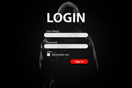 登录形式和锁定黑暗背景的客网络攻击和安全的概念背景图片
