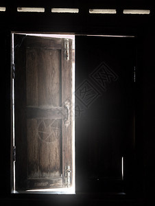 旧木窗有光线穿透背景图片