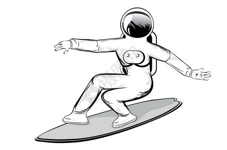 浮游板设计插图上的抽象太空人图片