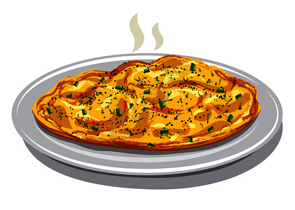 早晨·板上炒鸡蛋的插图插画