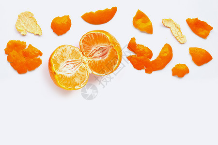 白背景上有皮的橙色复制空格图片