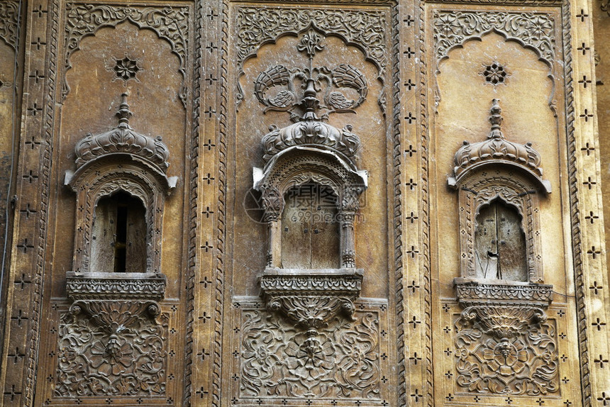 沙里贾萨尔默Jaislmer拉贾斯坦rajsthn和因迪亚India的宫殿传统建筑细节图片