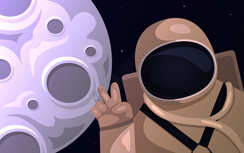 旅游宇航员在月球背景下拍照的矢量说明空间旅游月球上第一位游客空间旅图片