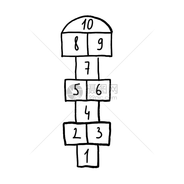 跳房子游戏矢量图