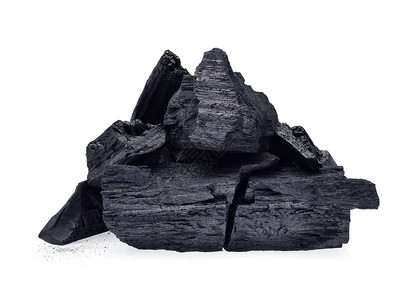 白背景与世隔绝的天然木炭图片
