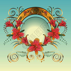 彩色装饰花卉框架矢量设计背景图片