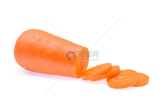 白色背景上孤立的胡萝卜图片