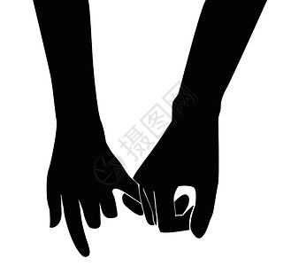 美女胜利手势欧美承诺手握在心形矢量中插画