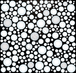 圈子黑色背景矢量插图上的很多白圆设计图片