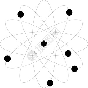 核的插画原子图标矢量简单的平面符号完美的白色背景上黑象形图解插画
