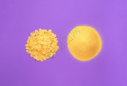 紫底玉米和薄片堆积的和粉营养烹饪原料有机玉米产品面粉最起码的图象图片