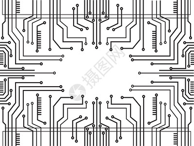 微芯片线技术符号抽象背景矢量图片