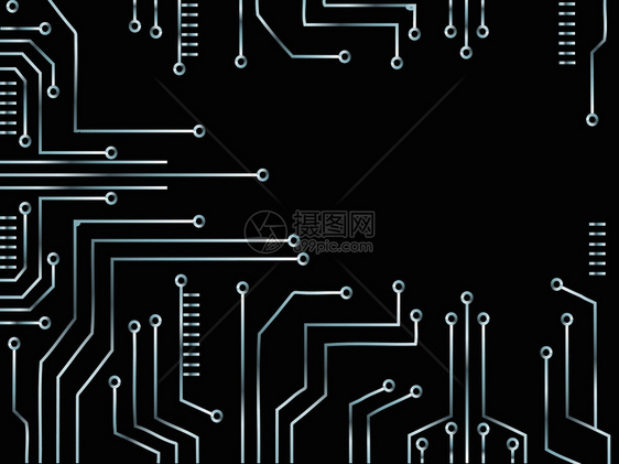 微芯片线技术符号抽象背景矢量图片