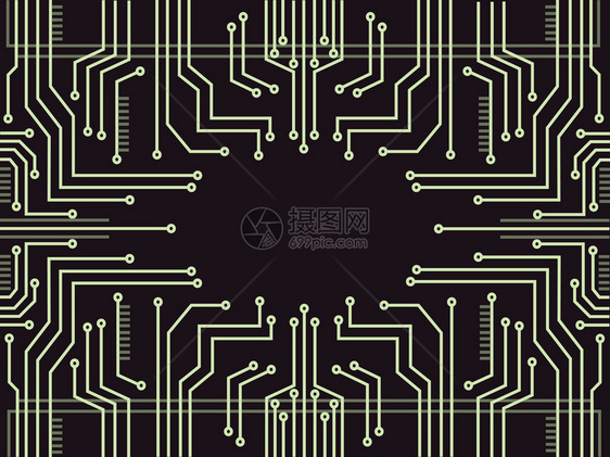 微芯片线技术符号抽象背景矢量图片