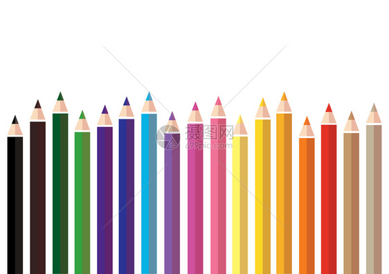 彩色铅笔背景矢量图片