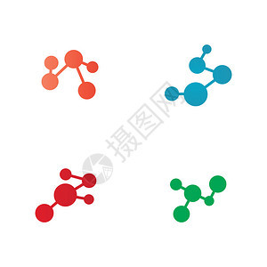彩色分子结构化学式图片
