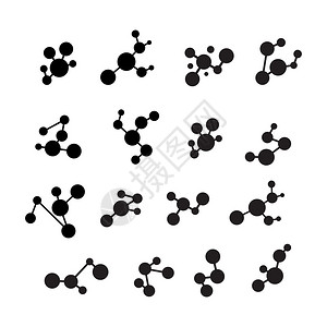 分子结构化学式剪影图片