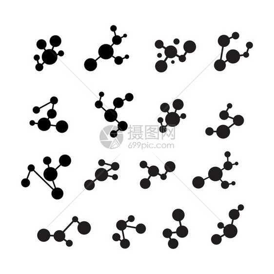 分子结构化学式剪影图片