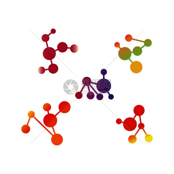 分子结构化学式矢量背景图图片