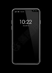 全屏数字空白智能手机模型在黑色与显示时钟的隔离3d转换全屏空白智能手机模型在黑色与显示时钟隔离转换图片