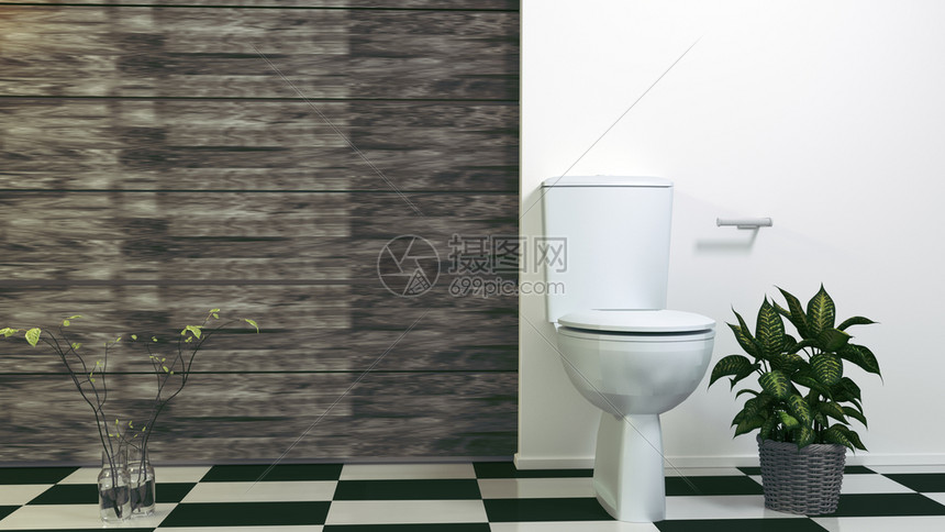 厕所室内的马座装饰3D图片