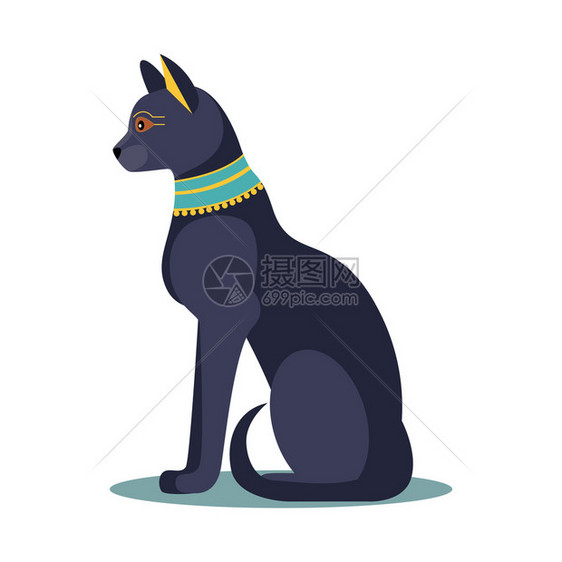 egyptian黑猫矢量说明图片