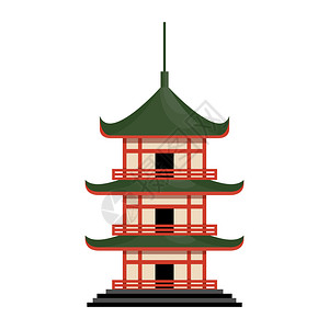 尼泊尔寺庙古典建筑佛塔插画